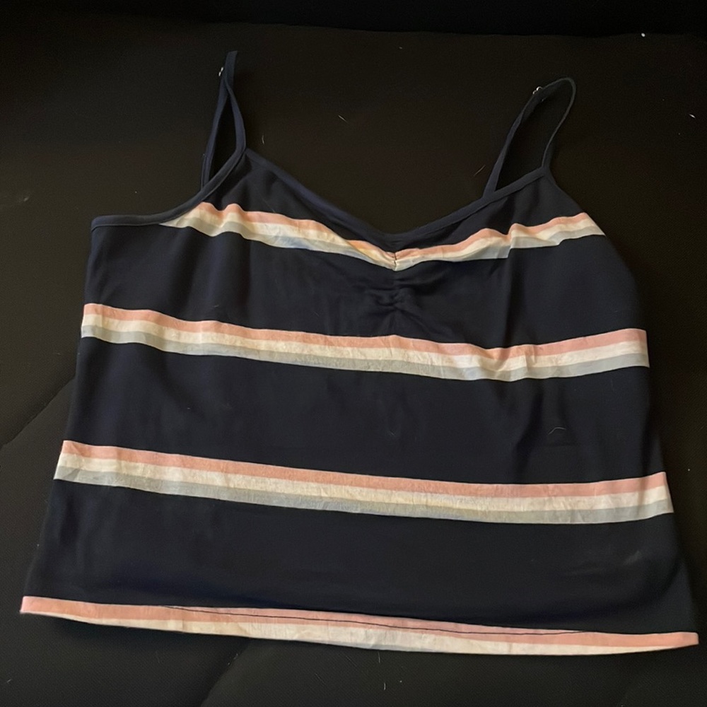 Women’s Small Cropped Navy Blue Tank Top - W/ Adjustable Straps